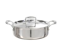 Buckingham Elite Tri-Ply 18/8 Stainless Steel Sauteuse Pan with Lid Induction Stainless Steel Pan Stay Cool Handle Ensures Fast Even Heating 24cm 2.9 litres