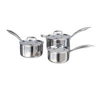 Buckingham Elite Tri-Ply 18/8 Stainless Steel Set Of 3 Deep Sauce Pans With Lid