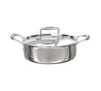 Buckingham Elite Tri Stainless Steel Sauteuse Pan with Lid Induction Stainless Steel Pan Stay Cool Handle PFAS Free Ensures Fast Even Heating 20cm 2 litres