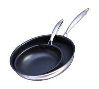 Buckingham Elite Triply 18/8 Stainless Steel Frying Pan Set Of 2 Ilag Non-Stick 20 Cm , 28 Cm )