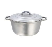 Buckingham Grounded Aluminium Dutch Oven Pot Casserole Dish 28 Cm / 6 Litre, Silver