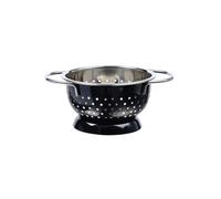 Buckingham Hemispheric Colander Strainer Black Stainless Steel Kitchen Sieve for Rice Pasta Spaghetti Noodles Vegetables & Fruits Footed Base 0.7 Litre 14 cm