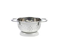 Buckingham Hemispheric Colander Strainer Grey Stainless Steel Kitchen Sieve for Rice Pasta Spaghetti Noodles Vegetables & Fruits Footed Base 0.7 Litre 14 cm