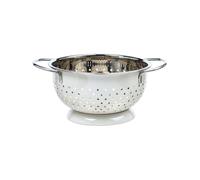 Buckingham Hemispheric Colander Strainer Grey Stainless Steel Kitchen Sieve for Rice Pasta Spaghetti Noodles Vegetables & Fruits Footed Base 1.5 Litre 18 cm