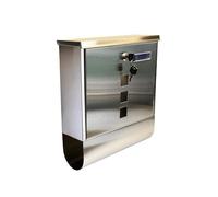 Buckingham Large Stainless Steel Wall Mounted Lockable Post Box With Newspaper Slot