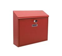 Buckingham Large Letter Box Lockable Premium Steel Outdoor Post Box with Name Slot | Post Boxes Wall Mounted Waterproof | Easy to Install for Homes Flats 36 cm (Red)