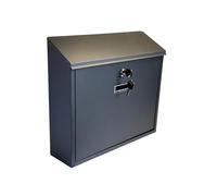 Buckingham Large Mail Post Box Black Wall Mounted Lockable Premium Steel Outdoor Letter Box with Name Slot Weatherproof Easy to Install for Homes Flats 36 Cm