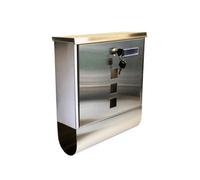 Buckingham Large Stainless Steel Wall Mounted Lockable Post Box With Newspaper Slot