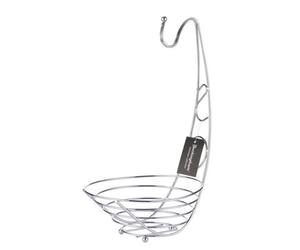 Buckingham Metal Fruit Basket Storage Bowl Banana Tree Holder Chrome Plated Premium Quality
