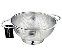 Buckingham Micro-Perforated Colander 18/8 Stainless Steel Deep Strainer Bowl with Footed Base Colander for Kitchen Pasta Spaghetti Noodles Vegetables & Fruits (25.5 cm)