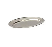 Buckingham Mirror Polish Oval Serving Tray Heavy Gauge Plate Stainless Steel Durable Meat Platter for Restaurant Catering Parties Buffet BBQs and Everyday Large Dining (30 Cm)