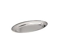 Buckingham Mirror Polish Oval Serving Tray Heavy Gauge Plate Stainless Steel Durable Meat Platter for Restaurant Catering Parties Buffet BBQs (25 Cm)