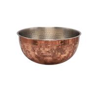 Buckingham Mixing Serving Bowl Pudding Basin With Copper Coating Hammered Finish 27Cm , Stainless Steel