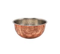 Buckingham Mixing Serving Bowl Pudding Basin With Copper Coating Hammered Finish 18 Cm , Stainless Steel