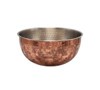 Buckingham Mixing Serving Bowl Pudding Basin With Copper Coating Hammered Finish 27Cm , Stainless Steel