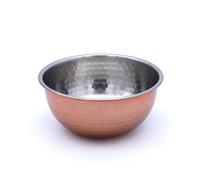 Buckingham Mixing Serving Bowl Pudding Basin With Copper Coating Hammered Finish 18 Cm , Stainless Steel