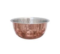 Buckingham Mixing Serving Bowl Pudding Basin With Copper Coating Hammered Finish 24Cm , Stainless Steel