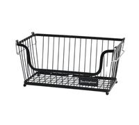 Buckingham Multi-Purpose Stackable Storage Organising Basket 30.5 X 16 X 15 Cm Black