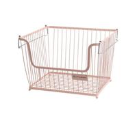 Buckingham Multi-Purpose Stackable Storage Organising Basket 30.5 X 26.5 X 22 Cm Baby Pink