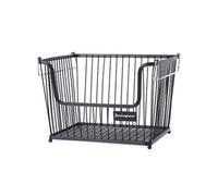 Buckingham Multi-purpose Stackable Storage Organising Basket 30.5 X 26.5 X 22 Cm Black, Black