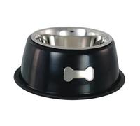 Buckingham Non-Slip Stainless Steel Pet Dog Bowl Black 0.5 Litre