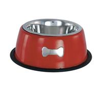 Buckingham Non-Slip Stainless Steel Pet Dog Bowl Red 0.45 Litre