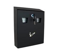 Buckingham Wall Mounted Outdoor Cigarette Bin, Ashtray , Ash Bin, Heavy Duty Ashtray , Pubs , Clubs, Office, Home , Luminous Cigarette Motif, Smoking, Lockable, 26 cm X 8.2 cm X 32 cm