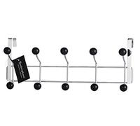 Buckingham 30018 Door 10 Hook Hanger, Chrome Plated, Black Plastic Balls, Premium Quality