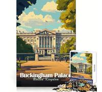 Buckingham Palace Poster Adults 1000 Piece Jigsaw Puzzle Mental Sharpness Mindful Leisure Precise Fit Fine Xmas Gift (38x52cm)