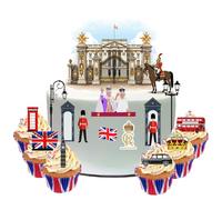 Buckingham Palace Royal Family London Edible Wafer Paper Cake Scene Topper Decoration - Perfect for Decorating Larger Cakes- Easy to Use