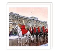 Buckingham Palace Royal Guard Parade at Christmas - Rainbow Trust Charity Christmas 160x160mm Pack of 10 Large Cards (King's Guard)