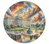 Buckingham Palace, UK 1000 Pieces Jigsaw Puzzle for Adults And Kids Round Puzzle Fun Challenging Family Game Stress Reliever Expert Skill Level 1000pcs (67.5x67.5cm)