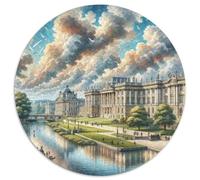 Buckingham Palace, UK 1000 Pieces Jigsaw Puzzle for Adults And Kids Round Puzzle Impossible Hard Challenging for Adults Family Game Stress Reliever Expert Skill Level 1000pcs (67.5x67.5cm)