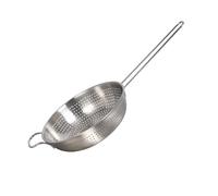 Buckingham Perforated Colander High-End Stainless Steel Strainer with Long Handle Durable Kitchen Draining Bowl for Pasta Rice Vegetables Hygienic Sieve 22 cm