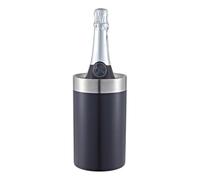 Buckingham Portable Champagne Wine Bottle Cooler Stainless Steel Double Wall Wine Chiller Premium Indoor & Outdoor Bottle Cooler 20 cm (Black Finish)