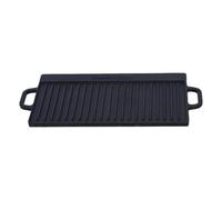 Buckingham Reversible Cast Iron Griddle Pan Pre-Seasoned Double Sided Grill Pan with Handle Flat & Ridged Surfaces for BBQ Grilling Oven Safe Gas Ceramic Induction Hob Compatible 50 cm