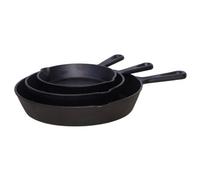 Buckingham Pre-Seasoned Cast Iron Set Of 3 Frying Skillet Pan 16 , 20 And 25 Cm
