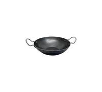 Buckingham Wok Pan Traditional Iron Premium Karahi Dish Cooking Indian Chinese Food Kitchen Tool for Families (24 cm)