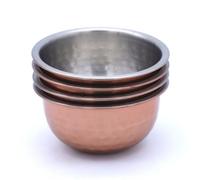 Buckingham Mixing Serving Bowl Pudding Basin with Copper Coating Hammered Finish (Pack of 4), 10 cm Stainless Steel