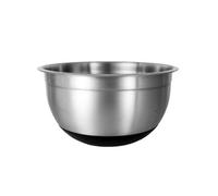 Buckingham Designer Stainless Steel Salad/Mixing Bowl 3 Litre Silicon Base, Silver Black, 18922