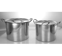 Buckingham Set of 2 Stainless Steel Stock Pots 6 LTR & 8 LTR