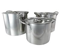 Buckingham Set of 3 Stock Pots with Stainless Steel Lids 20 cm, 23 cm and 26 cm