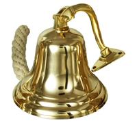 Buckingham Solid Brass Ship Bell Wall Mountable Pub Door Bell Hand Bell Home Decor Gold Finish Premium Quality Last Orders Brass Doorbell (4 inches 10 cm)