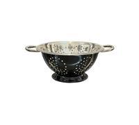 Buckingham Premium Deep Colander Strainer Black for Draining Rinsing & Straining Stainless Steel Multipurpose Kitchen Tool for Washing Pasta & Vegetables 24 cm 2.3 litres