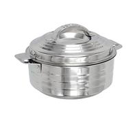Buckingham Stainless Steel Double Wall Insulated Hot Pot Ribbed Design Food Warmer for Meals and Dishes (2500 ml)