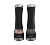 Buckingham Stainless Steel Electric Salt And Pepper Mill Ceramic Mechanism For Rock Salt Herbs, Spices Battery Operated