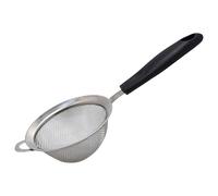 Buckingham Stainless Steel Fine Mesh Strainer Sieve with Easy Grip Black Handle (10 cm)