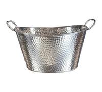 Buckingham Beverage Tub Hammered Stainless Steel Large Ice Bucket Drinks Cooler for Parties Events & Home Use Multi Purpose Wine Beer Storage Tub 19 Litre 42 cm