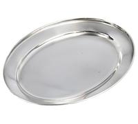 Buckingham Stainless Steel Heavy Gauge Oval Tray Plate/Meat Platter/Serving Dish 20cm, Silver, 20 x 10 x 2 cm