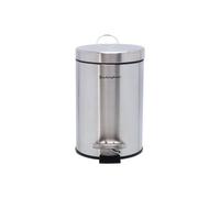 Buckingham Stainless Steel Soft Closing Round Pedal Waste Bin 5 Litre , Brushed Finish, Silver